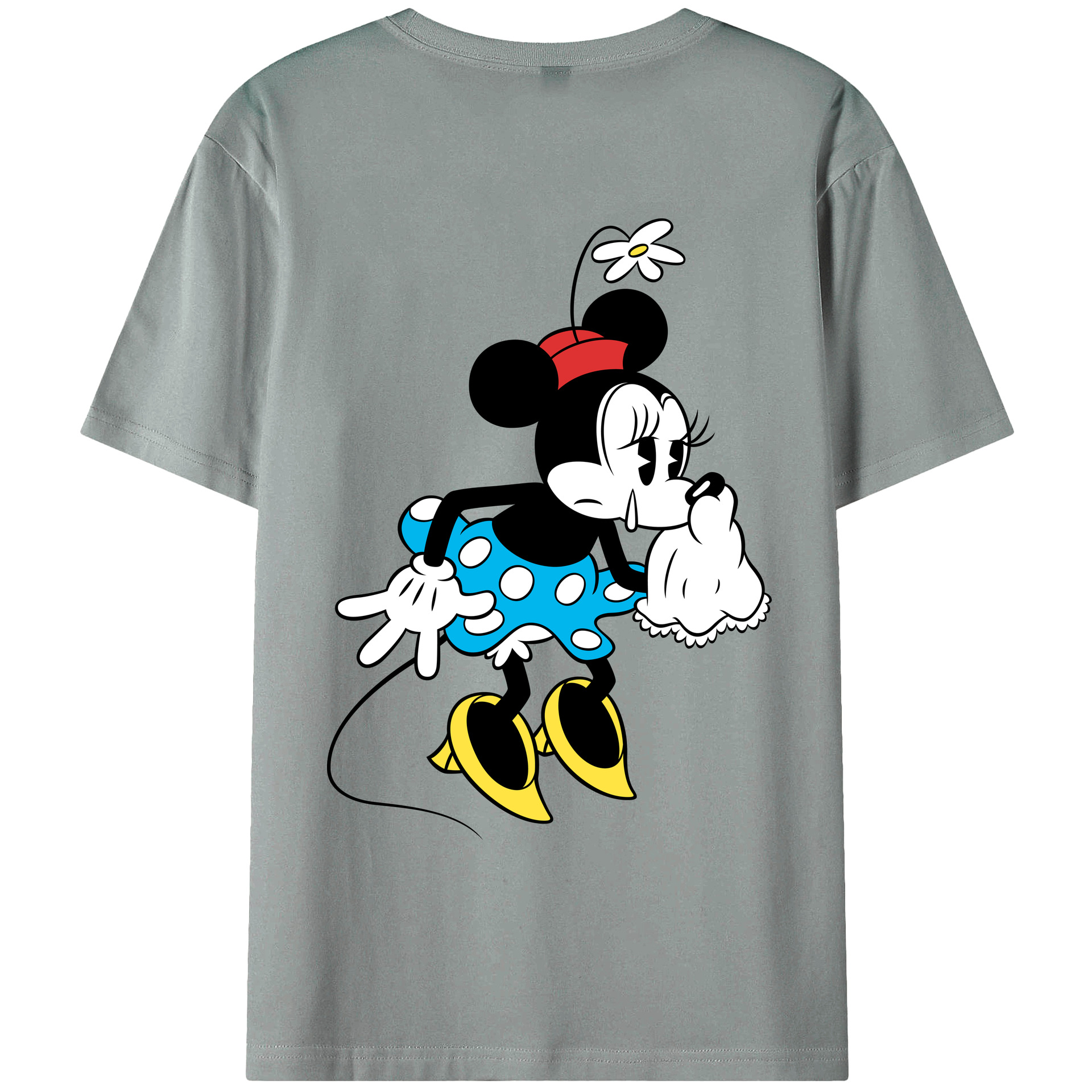 ミッキーマウス Mickey Mouse 綿100％ メンズ半袖Tシャツ（バックプリント） 通気性